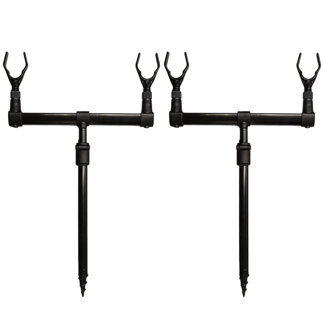 Rutenständer, 2PCS Angeln Halterung für 4 Ruten mit Teleskopfüssen Höhe 31-54 cm Aluminiumlegierung