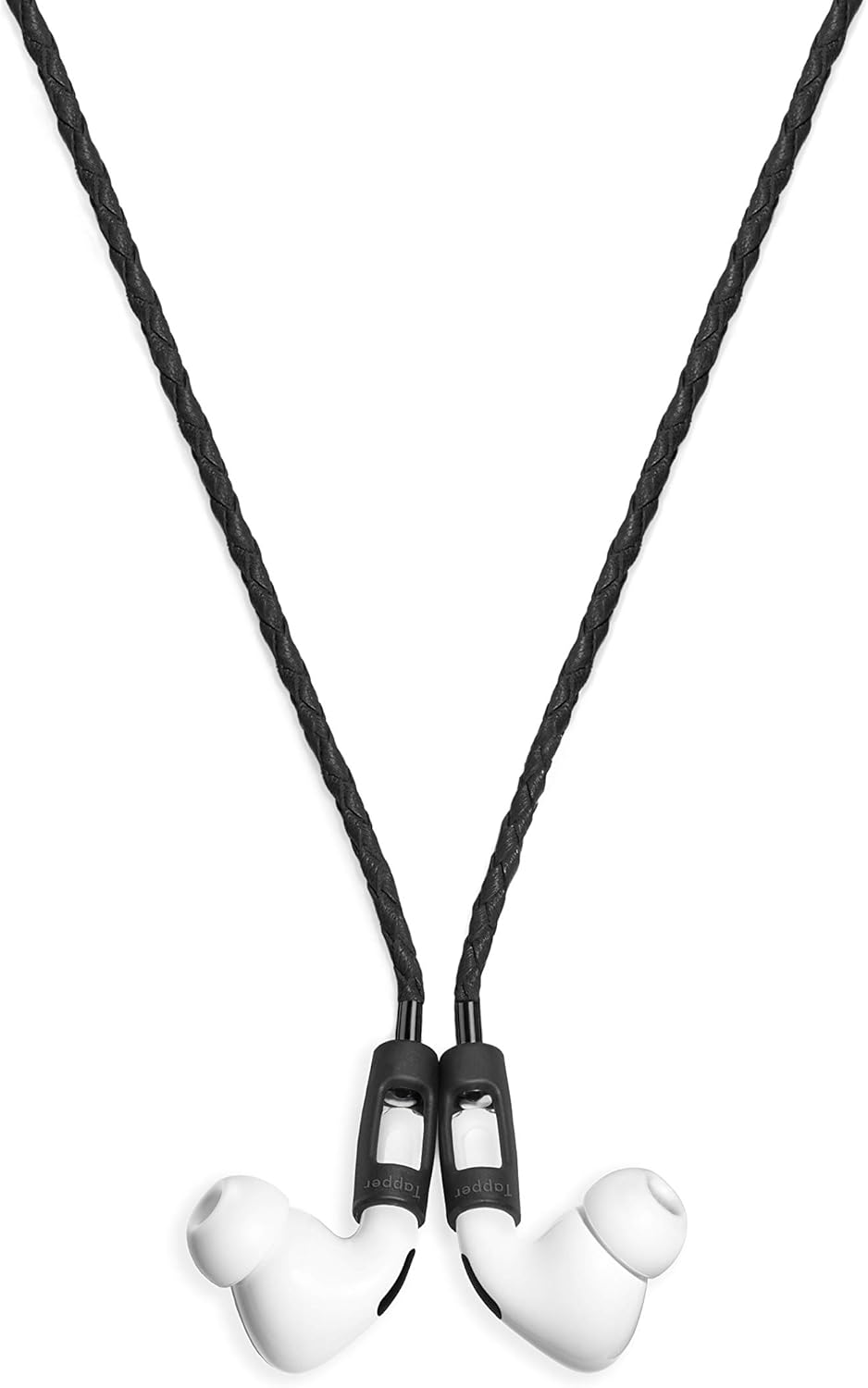 Tapper Schwarzes Lammleder/schwarzes Stahlband für AirPods & AirPods Pro Schwarz / schwarzer Stahl,