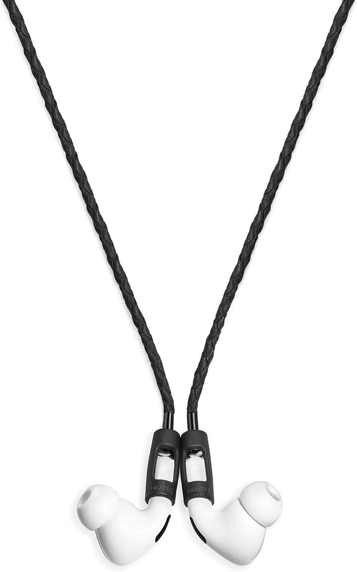 Tapper Schwarzes Lammleder/schwarzes Stahlband für AirPods & AirPods Pro Schwarz / schwarzer Stahl,