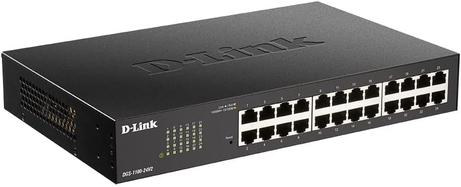 D-Link DGS-1100-24V2/E Gigabit Smart Switch (24 Ports, 10/100/1000 Mbit/s, einfache Plug & Play-Inst