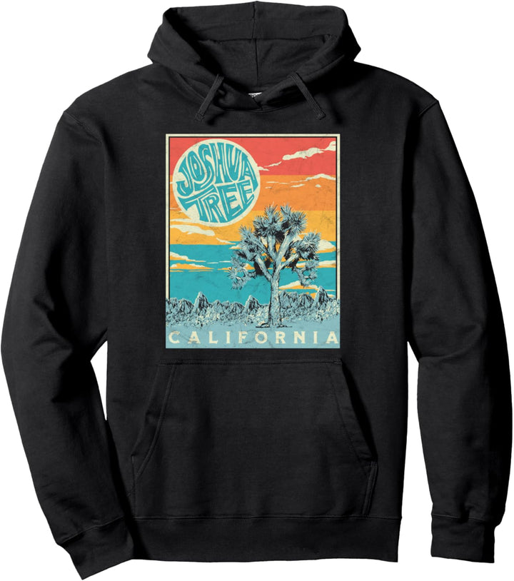 Joshua Tree Vintage Psychedelic Art Retro Graphic Pullover Hoodie
