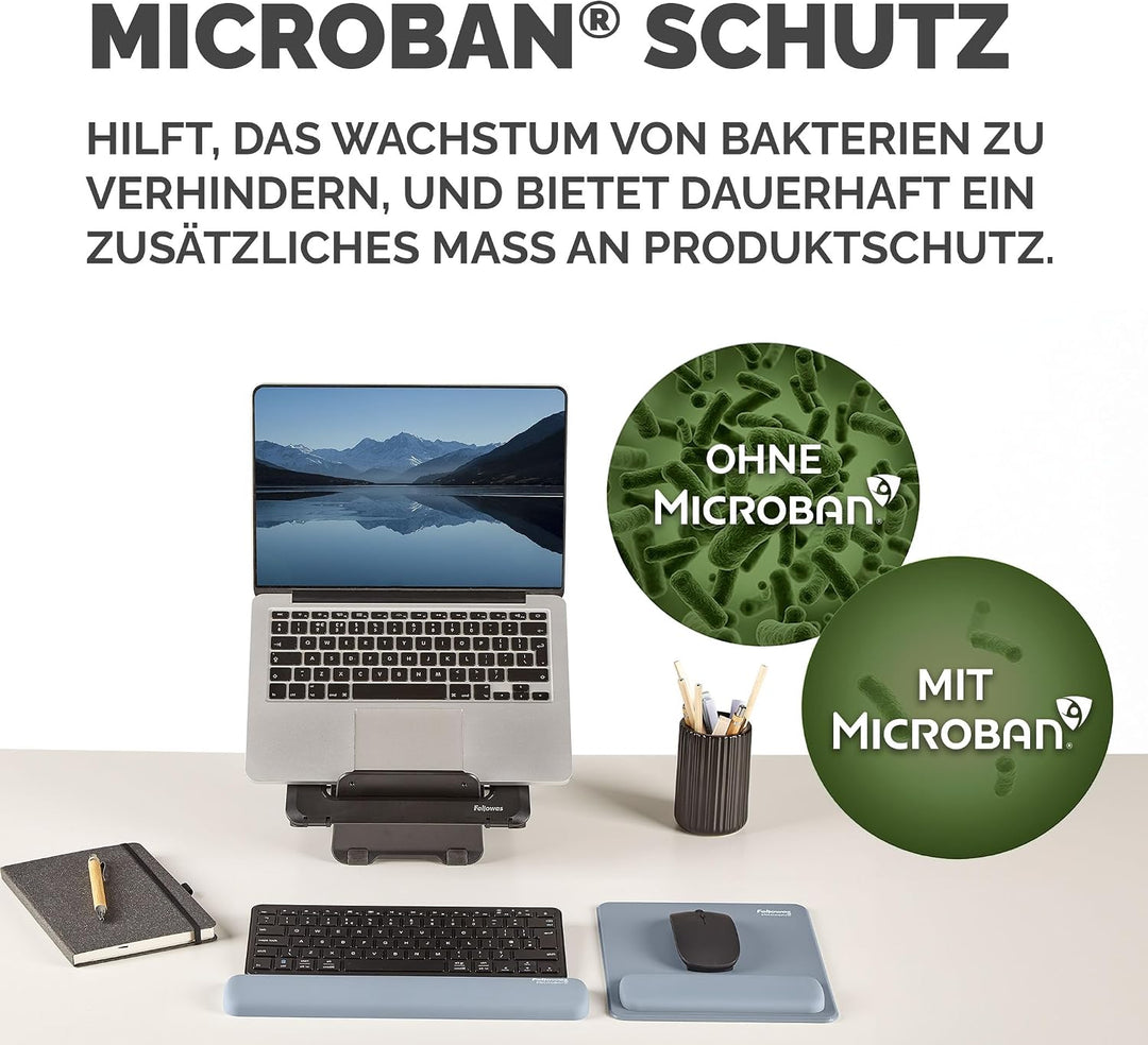 Fellowes Breyta Mauspad mit Handgelenkauflage – Marine, mit HEX Cushion Technology Silikonpolster, r