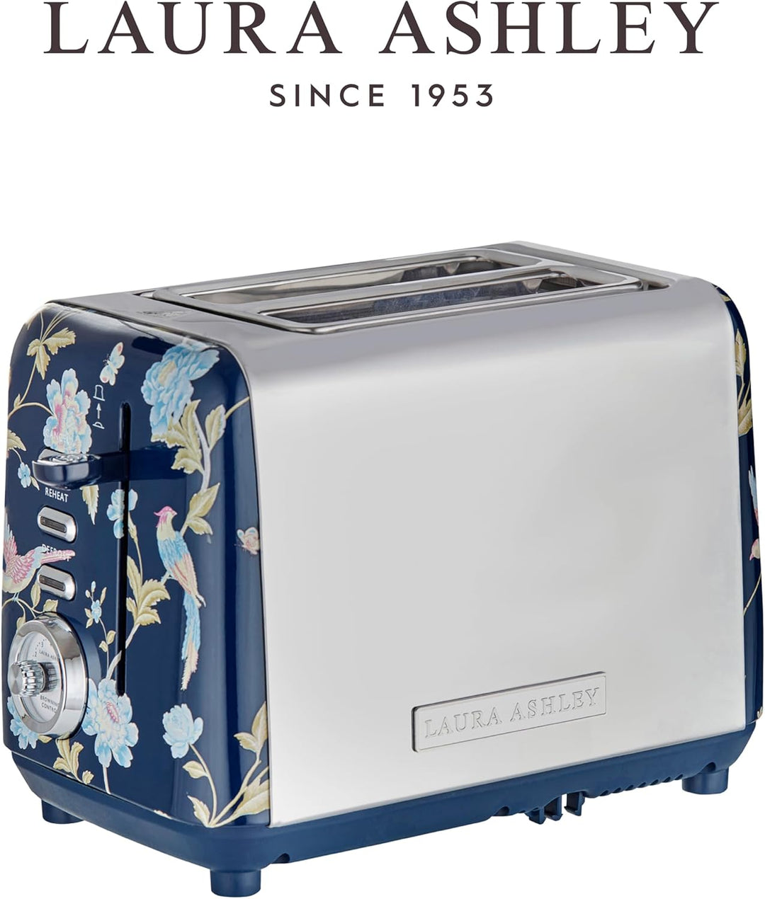 VQ Laura Ashley 2-Scheiben Toaster mit einstellbaren Heiz-, Auftau- und Aufwärmmodi - Toaster aus Ed