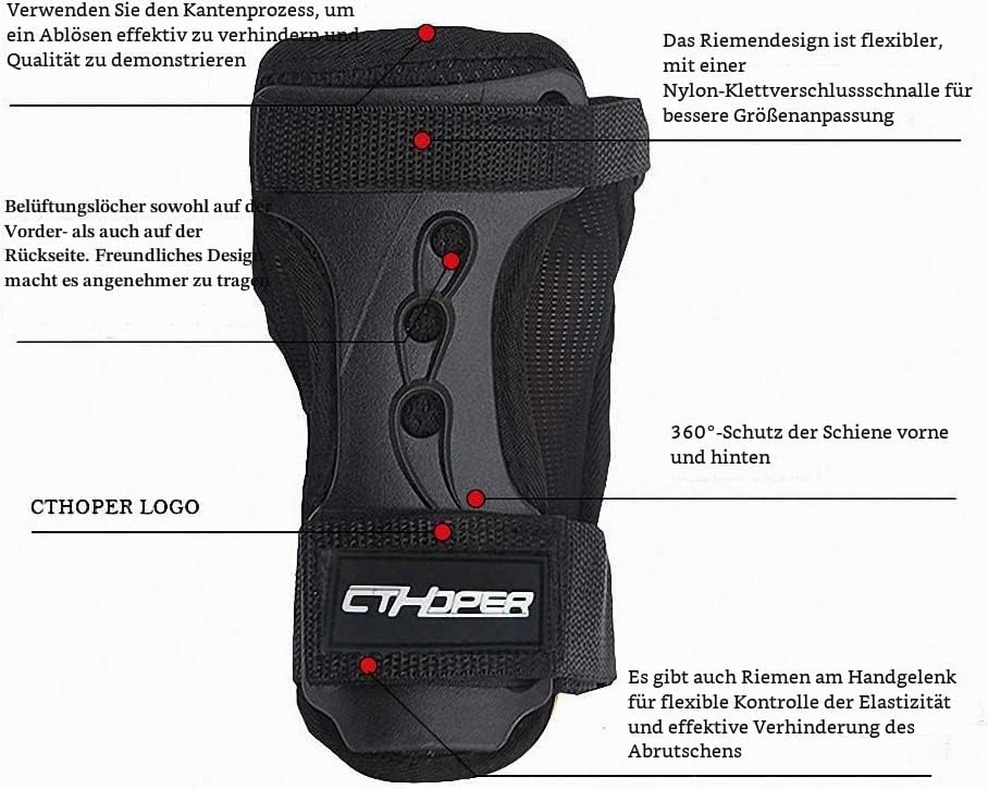Handgelenkschoner Inliner, Skating Snowboard Handschutz Protektoren Erwachsene für Handschuh,Handgel