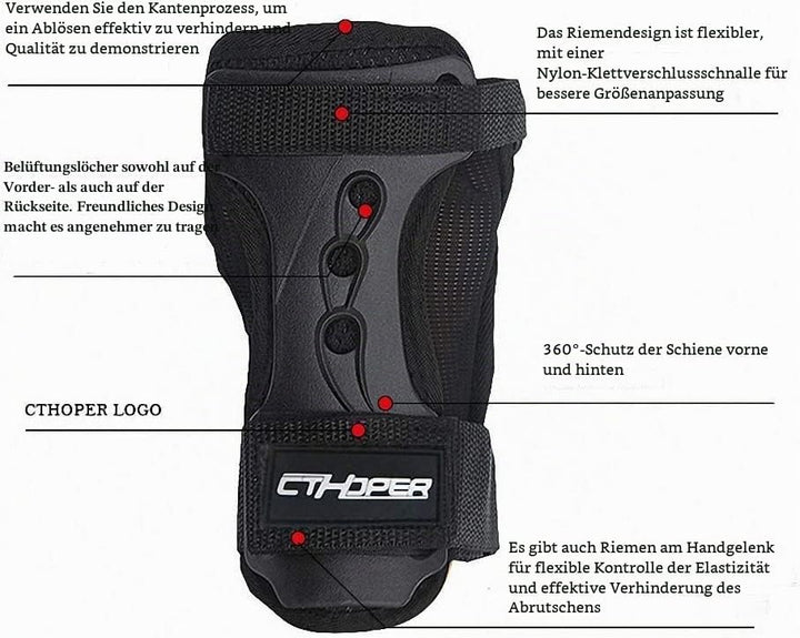 Handgelenkschoner Inliner, Skating Snowboard Handschutz Protektoren Erwachsene für Handschuh,Handgel