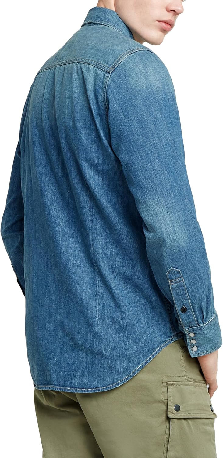 G-Star Raw C.V. Herren Dakota Slim Shirt Shirt XXL Blau (Faded Cricket Blue D23616-d252-d891), XXL B