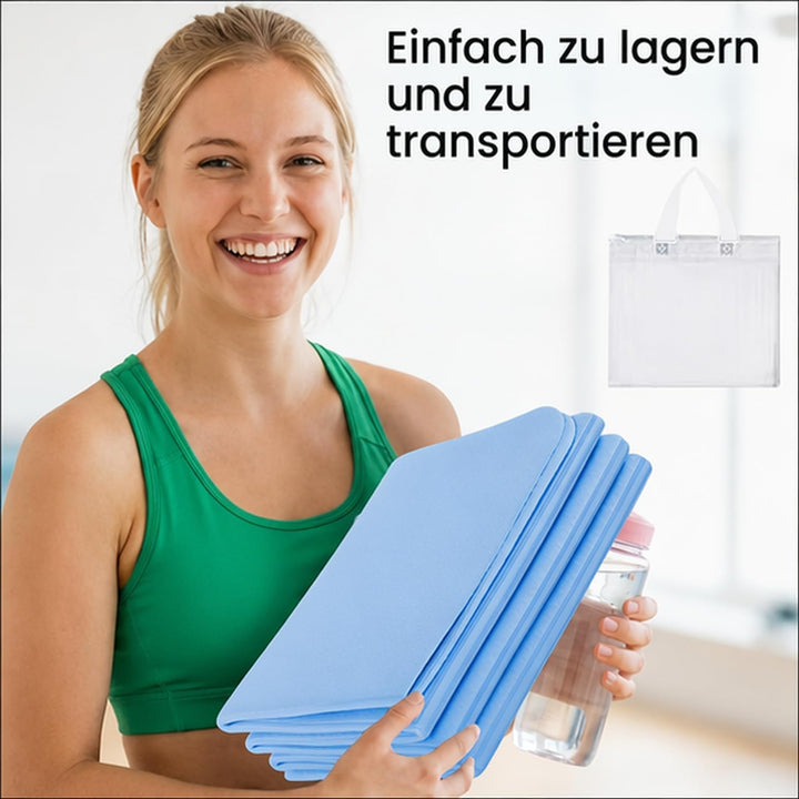 Yogamatte, Klappbare Yogamatte,183 x61x0.4 cm Reiseyogamatte Rutschfest, Tragbare Fitnessmatte mit T