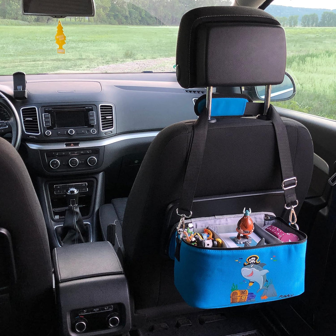 PUNALU Tasche für Toniebox, Platz für 30 Tonies, Ladegerät und Kopfhörer Toniebox Tasche (Hai hellbl