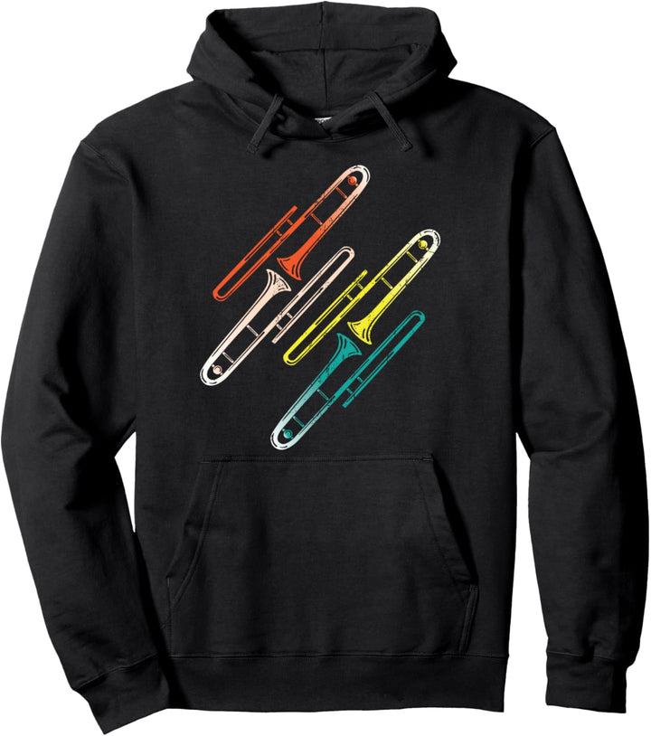 Orchester Posaunist Jazz Musik Geschenk Retro Posaune Pullover Hoodie