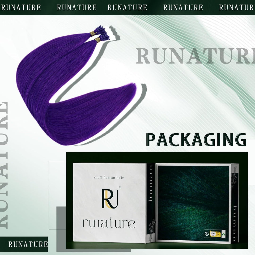 RUNATURE Echthaar Extensions Bondings Lila Pre Bonded U Tip Keratin Extensions Echthaar Fusion Kerat