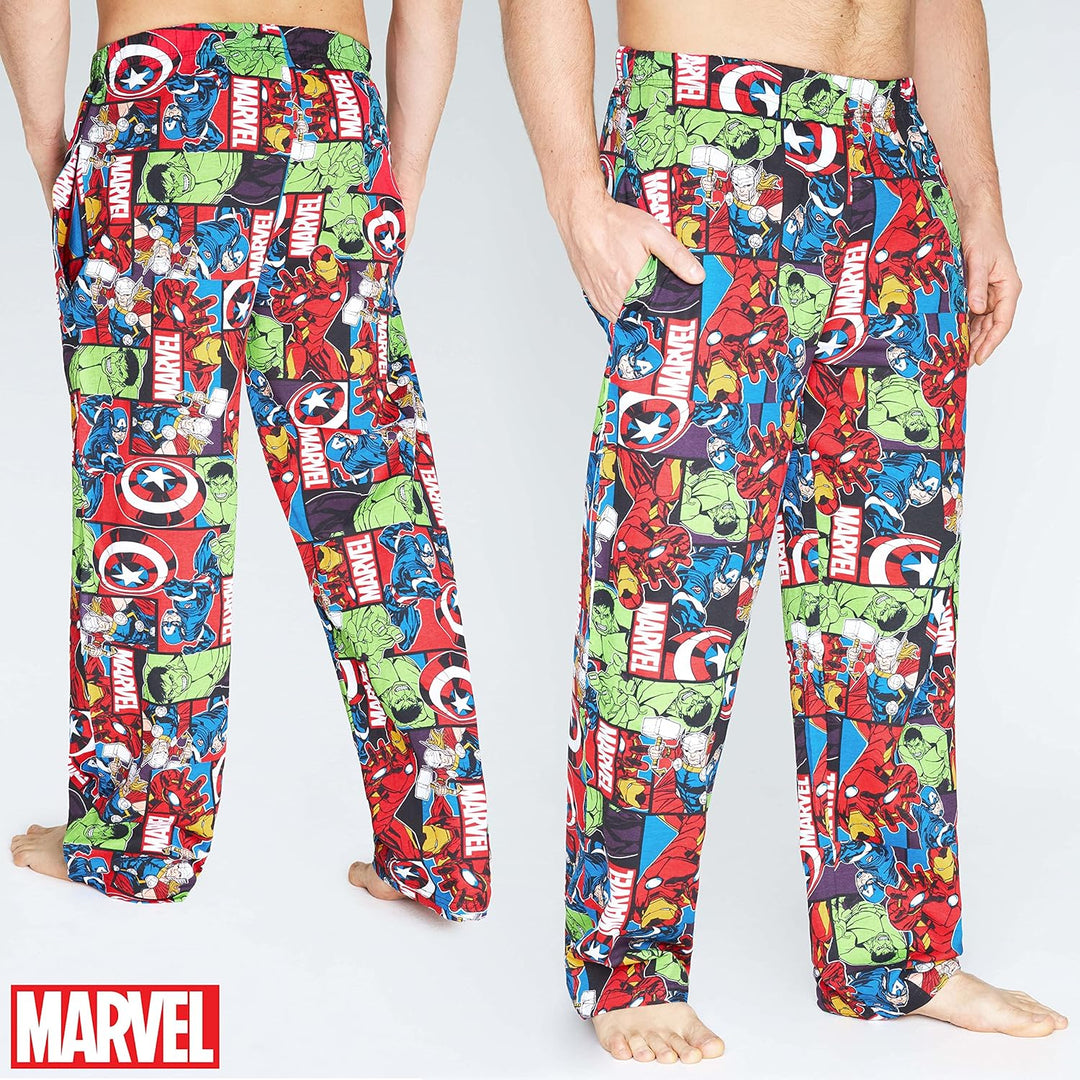 Marvel Avengers Schlafanzughose Herren lang, bequeme Pyjama Hosen - Geschenke für Männer & Teenager