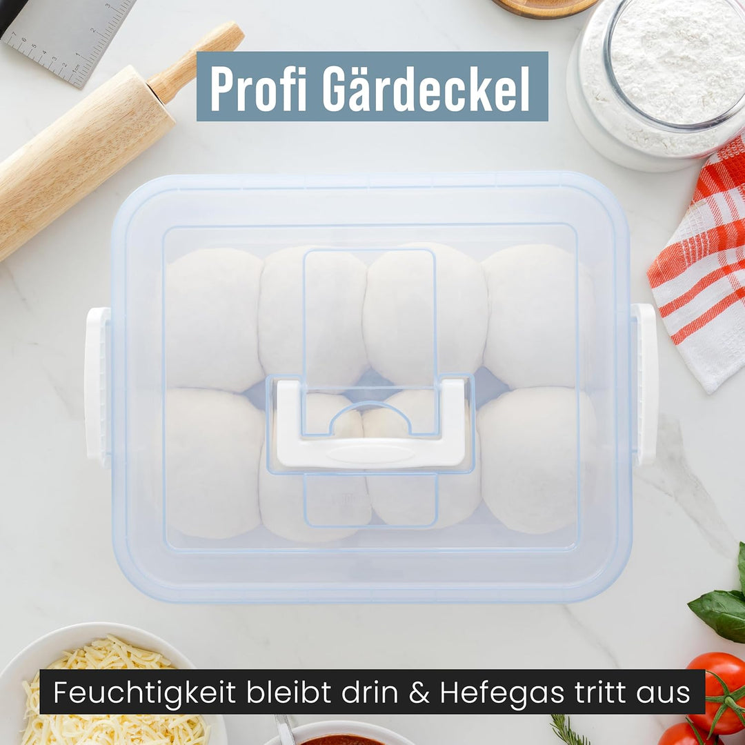 Chef Promodoro - 2 x Pizzaballenbox mit Deckel - 44 x 34 cm - Pizzaballenbox mit 2 x Deckel für Pizz