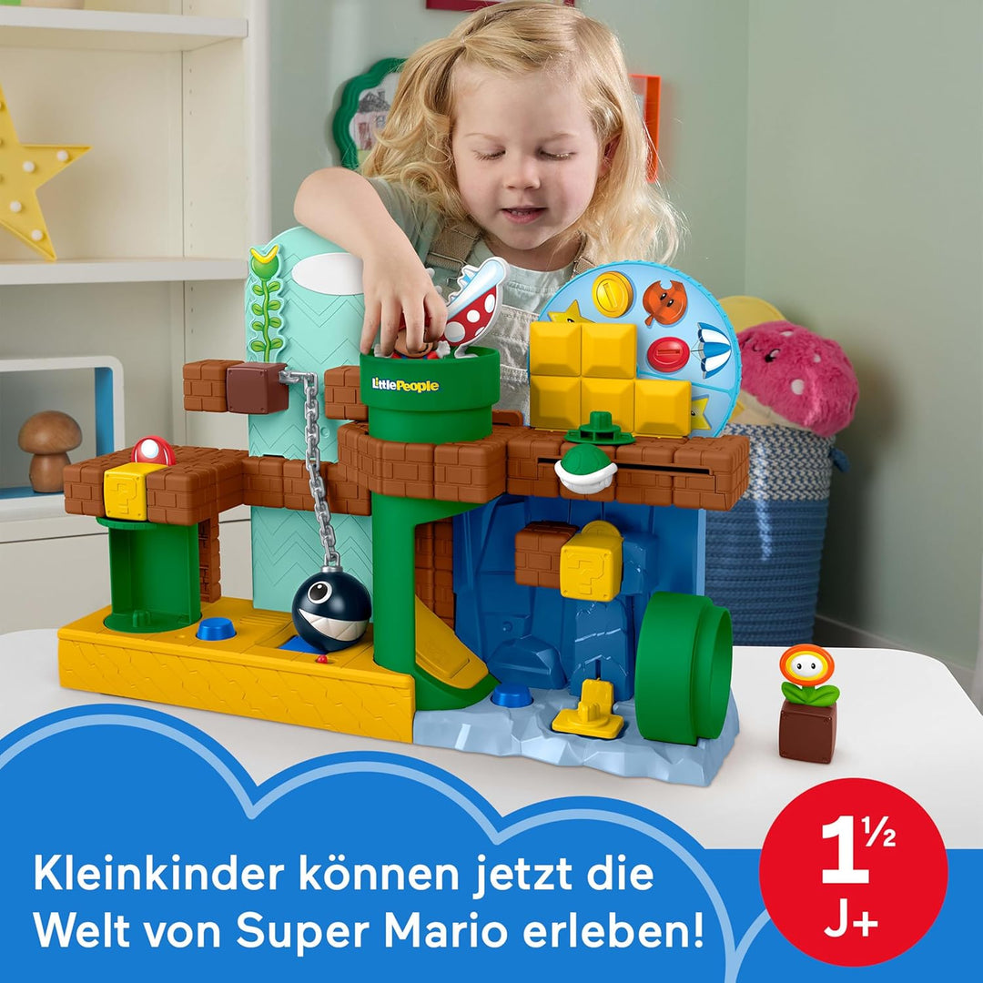 Fisher-Price Little People My Mario Abenteuer-Spielset für Kleinkinder, mit Musik, Geräuschen und Fi