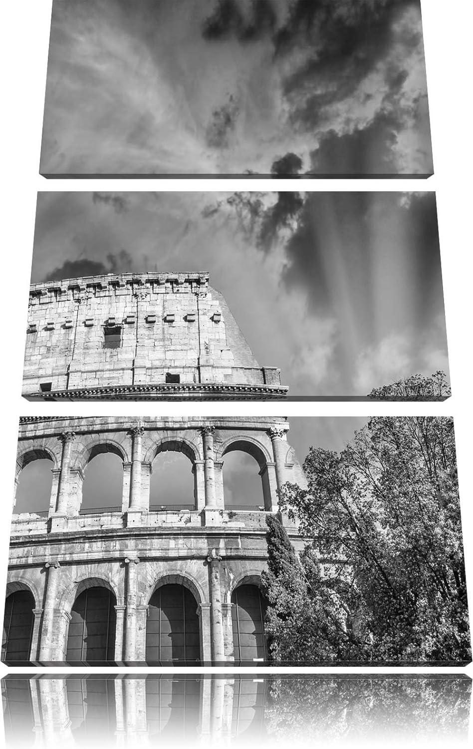 Pixxprint klassisches Colloseum in Rom als Leinwandbild/Grösse: 3 Teilig (120x80) cm/Wandbild/Kunstd