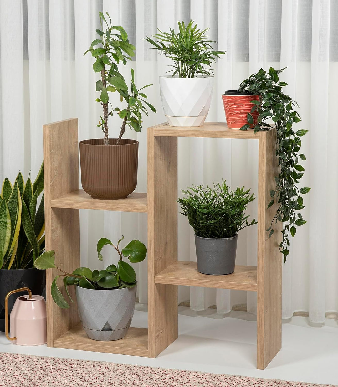 HOCUS PICUS | Moderner Holz Beistelltisch mit 2 Etagen | Vielseitiger Sofatisch, Regal-Organizer | I
