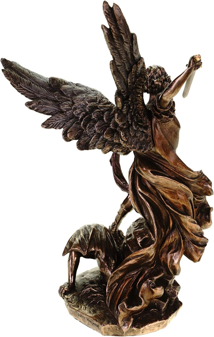 Veronese Figur Erzengel Michael bekämpft das Böse Figur bronziert Skulptur