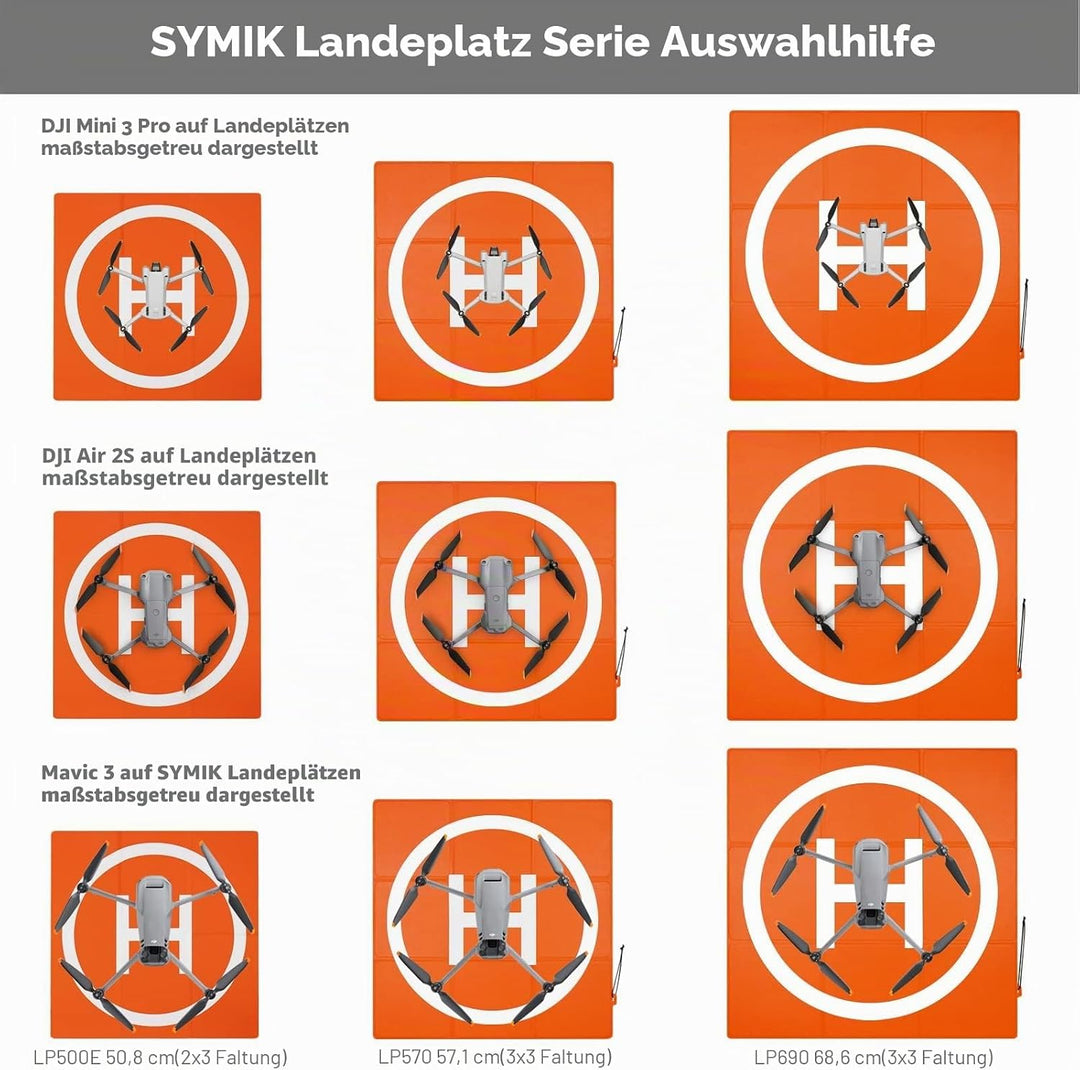 SYMIK LP690 Drohnen Landeplatz, 27"/69cm Gewichtet Doppelseitig Wasserdicht Faltbarer Hubschrauberla
