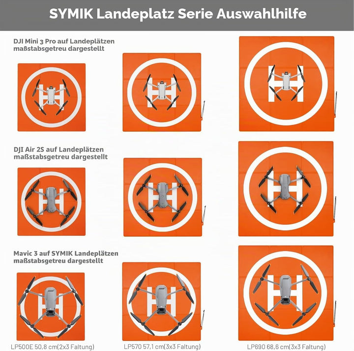 SYMIK LP690 Drohnen Landeplatz, 27"/69cm Gewichtet Doppelseitig Wasserdicht Faltbarer Hubschrauberla