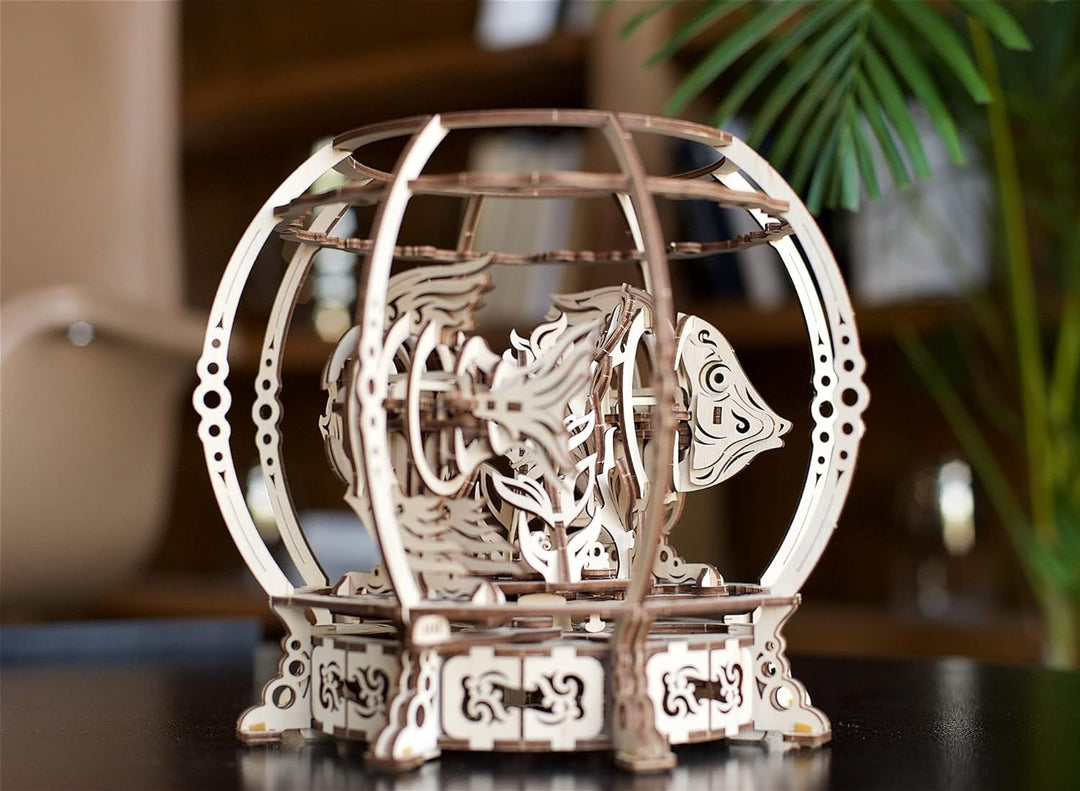 UGEARS Mechanisches 3D-Aquarium-Puzzle – Vatertagsgeschenk, dekoratives Aquarium-Holzpuzzle mit Fede