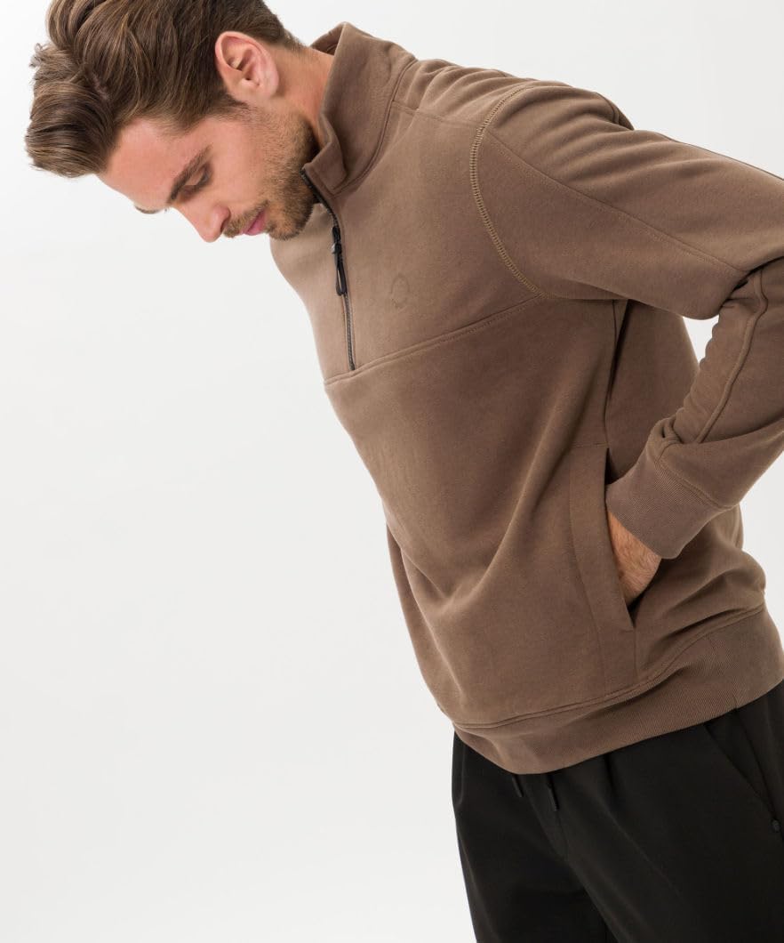 BRAX Herren Style Steve Cotton Liquid Interlock-Sweattroyer in Cleaner Optik Sweatshirt