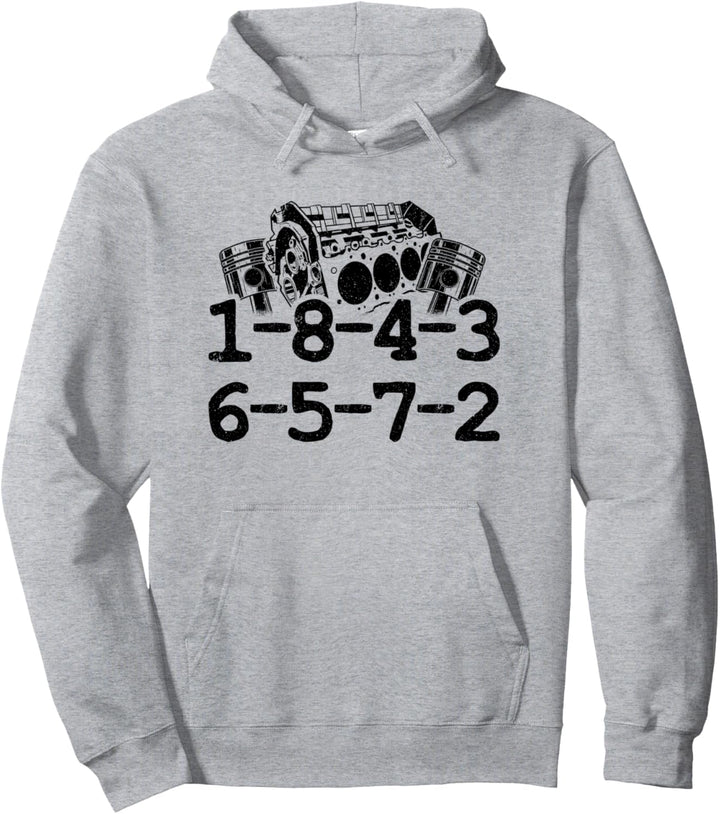1-8-4-3-6-5-7-2 Fire Order Big Block Race Car Guy Garage Pullover Hoodie