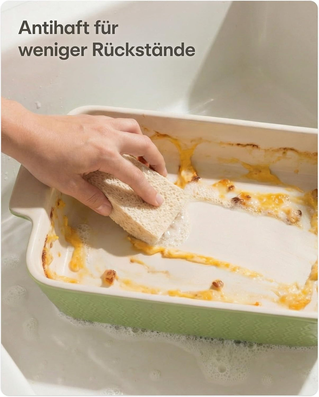 Praknu Auflaufform Gross - Lasagne Auflaufform aus Keramik - Extra Hoher Rand - Ofenform Für Tiramis