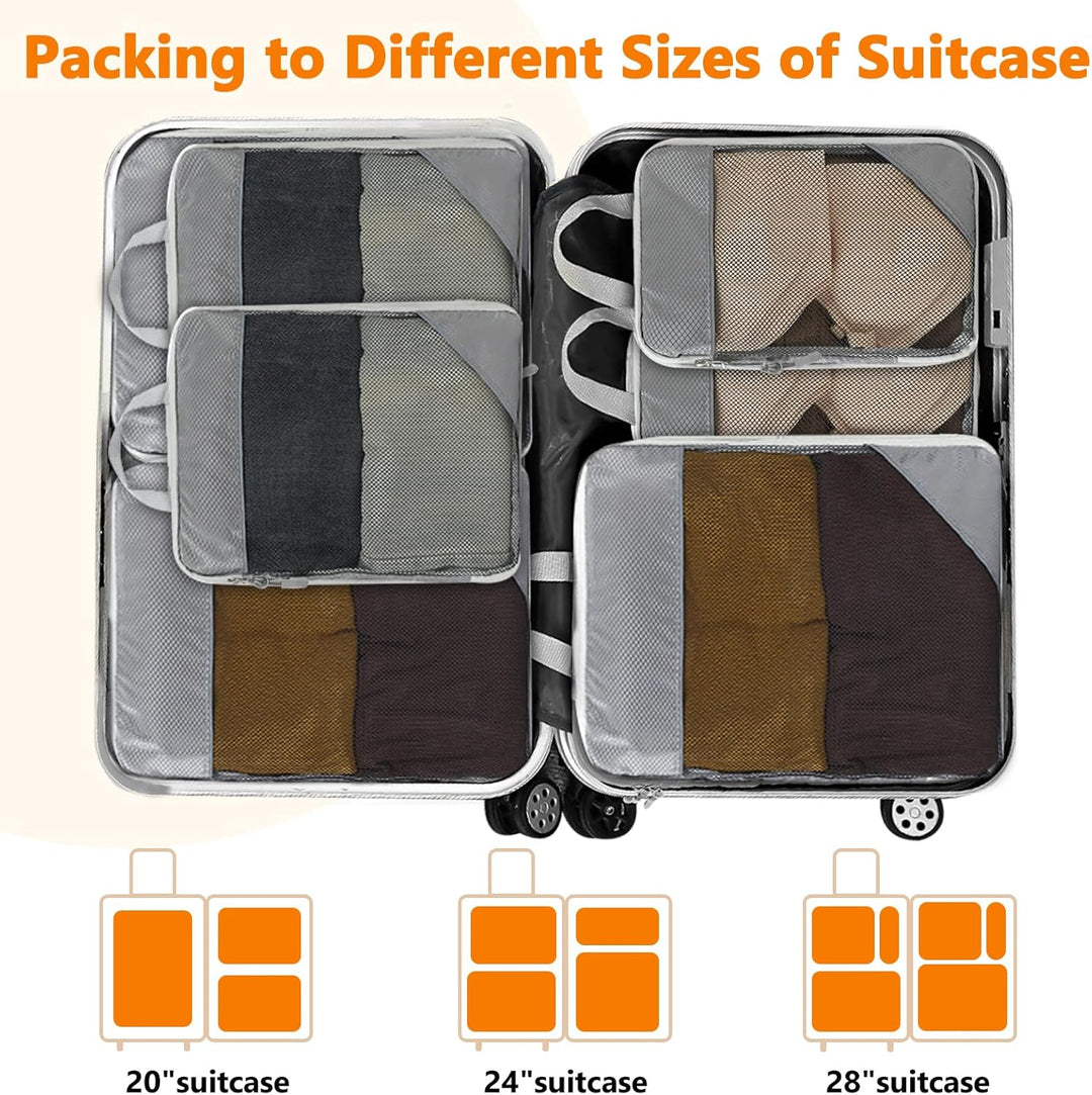 Vautvis Koffer Organizer Set, Packing Cubes Compression Backpack, Packwürfel Kompression, Koffer Org