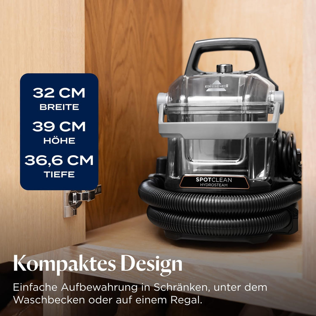 BISSELL SpotClean HydroSteam | Fleckenreiniger für Hartnäckige Flecken | Dampft, Schrubbt und Saugt