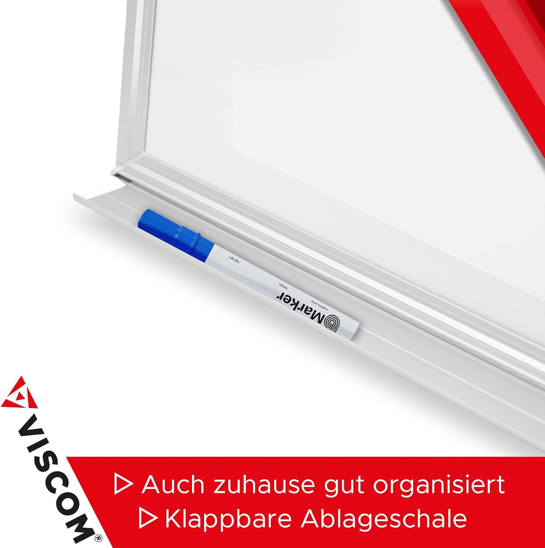 VISCOM Premium Design Whiteboard Speziallackiert - 45 x 60 cm - Beschichtete Magnetwand mit Aluminiu