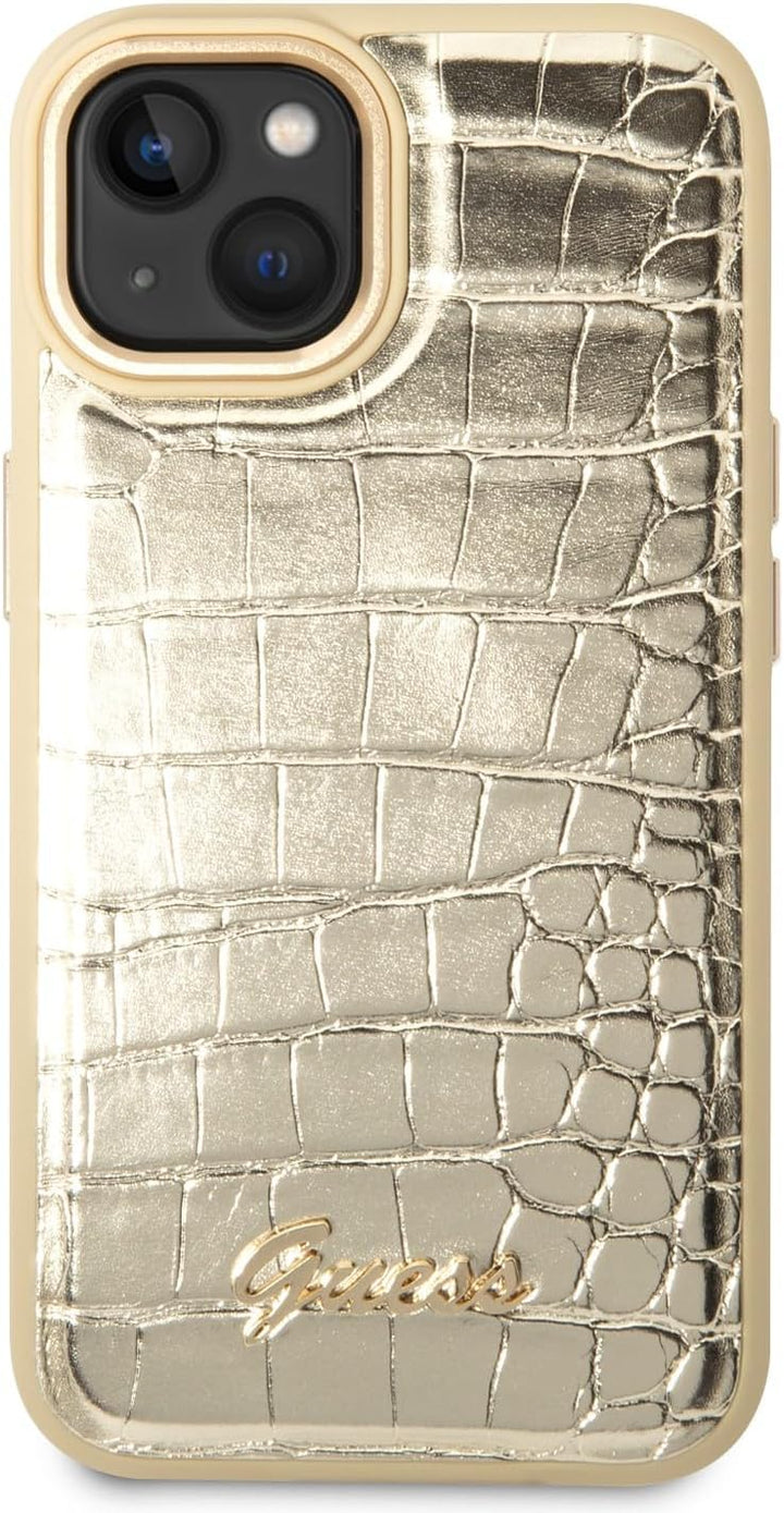 Guess GUHCP14MHGCRHD hülle für iPhone 14 Plus 6,7" Gold/Gold hardcase Croco Collection