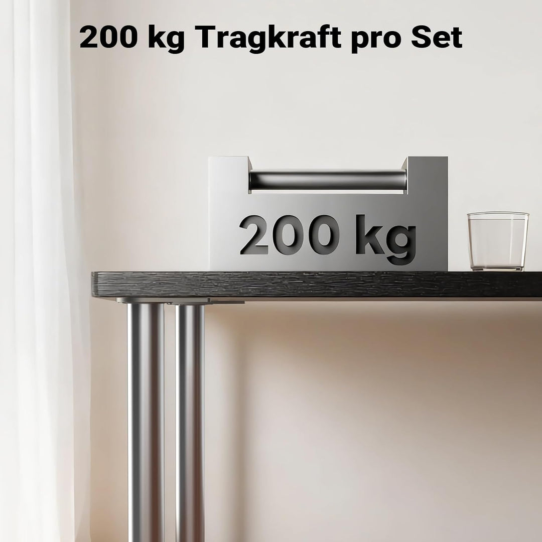 Wiltec Edelstahl Tischbein 4er Set Möbelfuss Verstellbar Ø60mm 870mm Chrom Chrom 870 mm, Chrom 870 m
