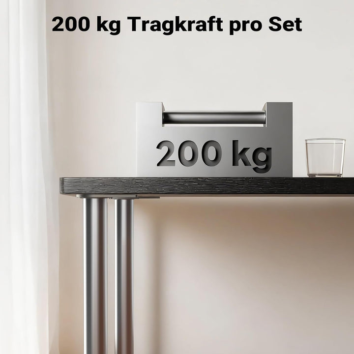 Wiltec Edelstahl Tischbein 4er Set Möbelfuss Verstellbar Ø60mm 870mm Chrom Chrom 870 mm, Chrom 870 m