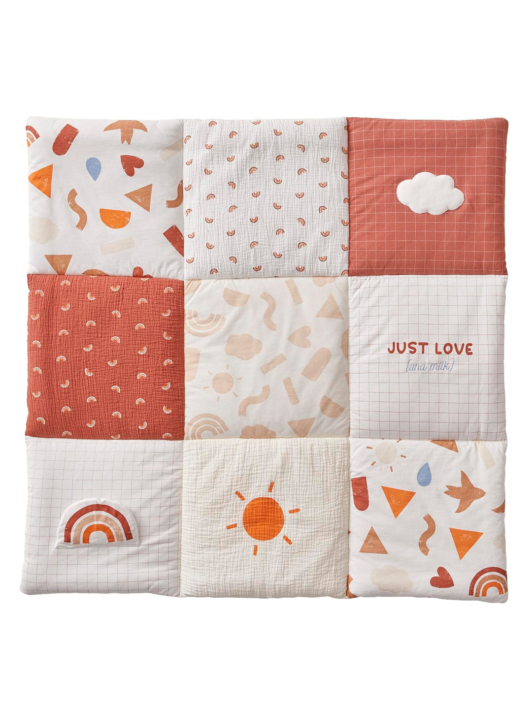 Vertbaudet Baby Spieldecke/Laufstalleinlage Happy Sky Bio-Baumwolle Mehrfarbig 100X100