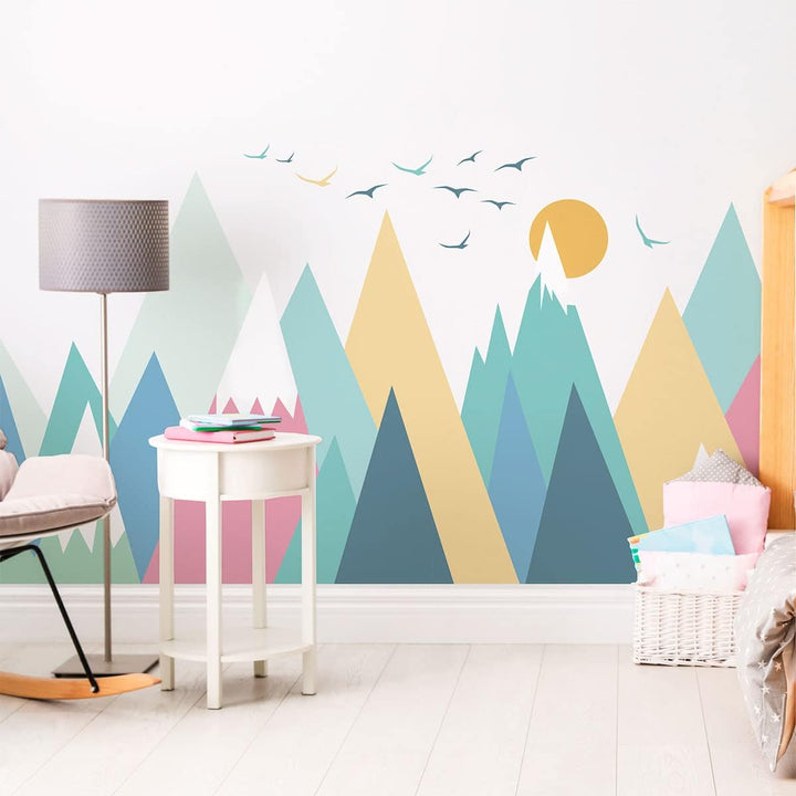 Wandsticker Kinder Deko Babyzimmer Wandsticker Kinder Wandsticker skandinavische Berge Colorika H40