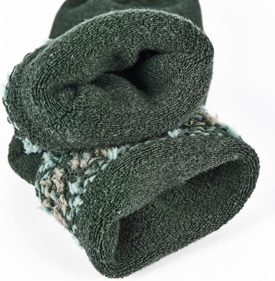 4 Stück Winter Warme Wollsocken Frauen Socken Wandersocken Strick Outdoor Freizeit Socken für Frauen