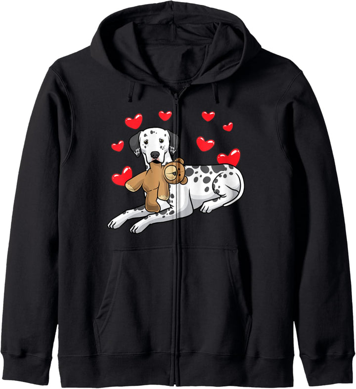 Dalmatiner Kuscheltier Hund und vielen Herzen Dalmatinac Kapuzenjacke
