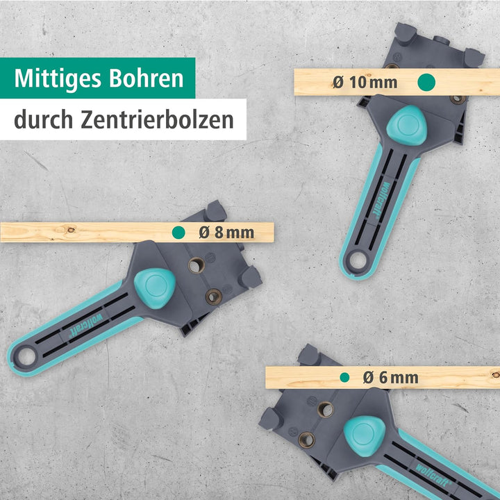 wolfcraft Meisterdübler Universal-Dübelhilfe 4640000 / Praktische Dübelhilfe für saubere Eck-, T- un