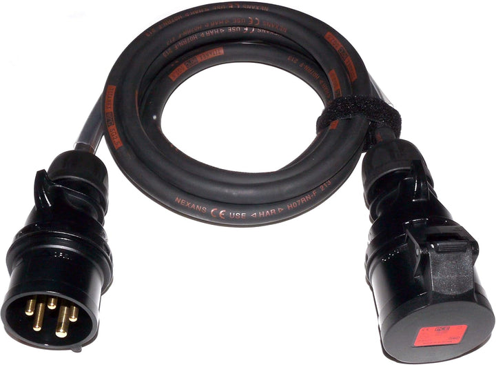 CEE Starkstromkabel (1,5m-50m) 16A Verlängerungskabel Titanex H07RN-F 5x2,5mm² mit schwarzem PCE Sha