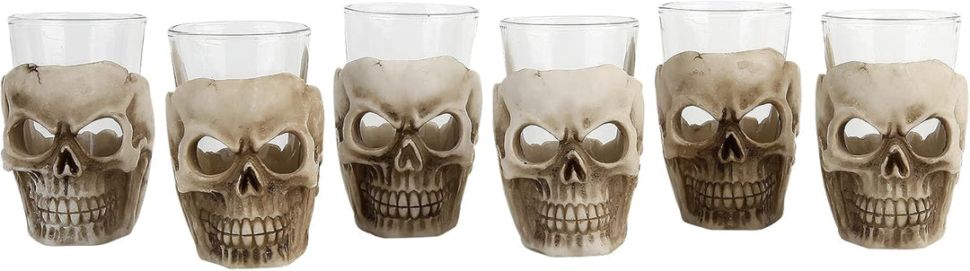 Nemesis Now Six Shooter Skulls Schnapsgläser 14cm Elfenbein 7 Stück (1er Pack) Beige, 7 Stück (1er P