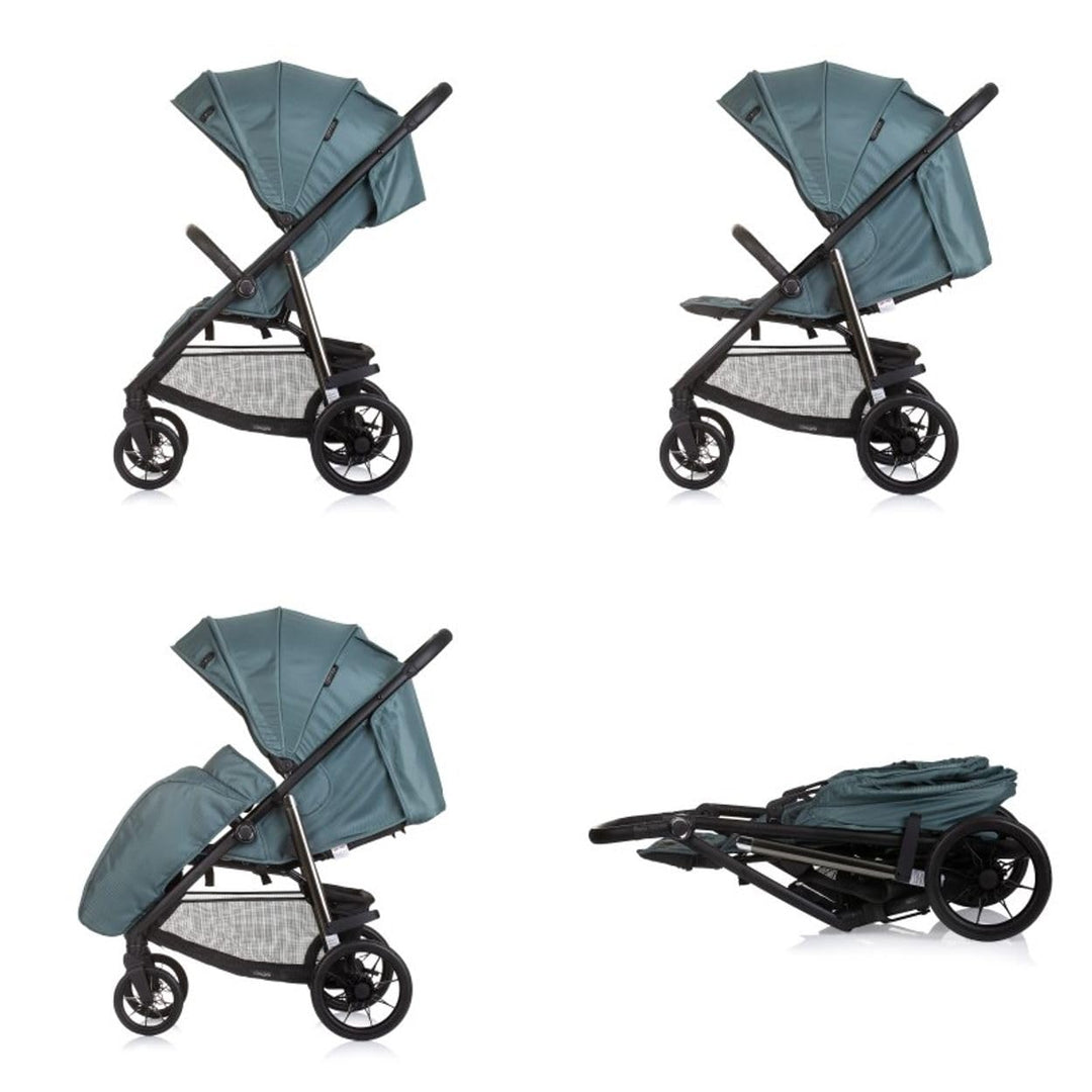 Chipolino Kinderwagen Buggy Insta, Fussabdeckung, Federung, Korb, Gurt, klappbar grün, grün