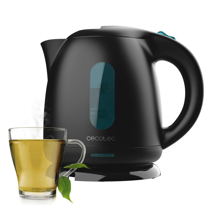 Cecotec Wasserkocher - 1L Kapazität - Thermosense 140 Black. 2200W, schnelles Erhitzen, Anti-Kalk-Fi