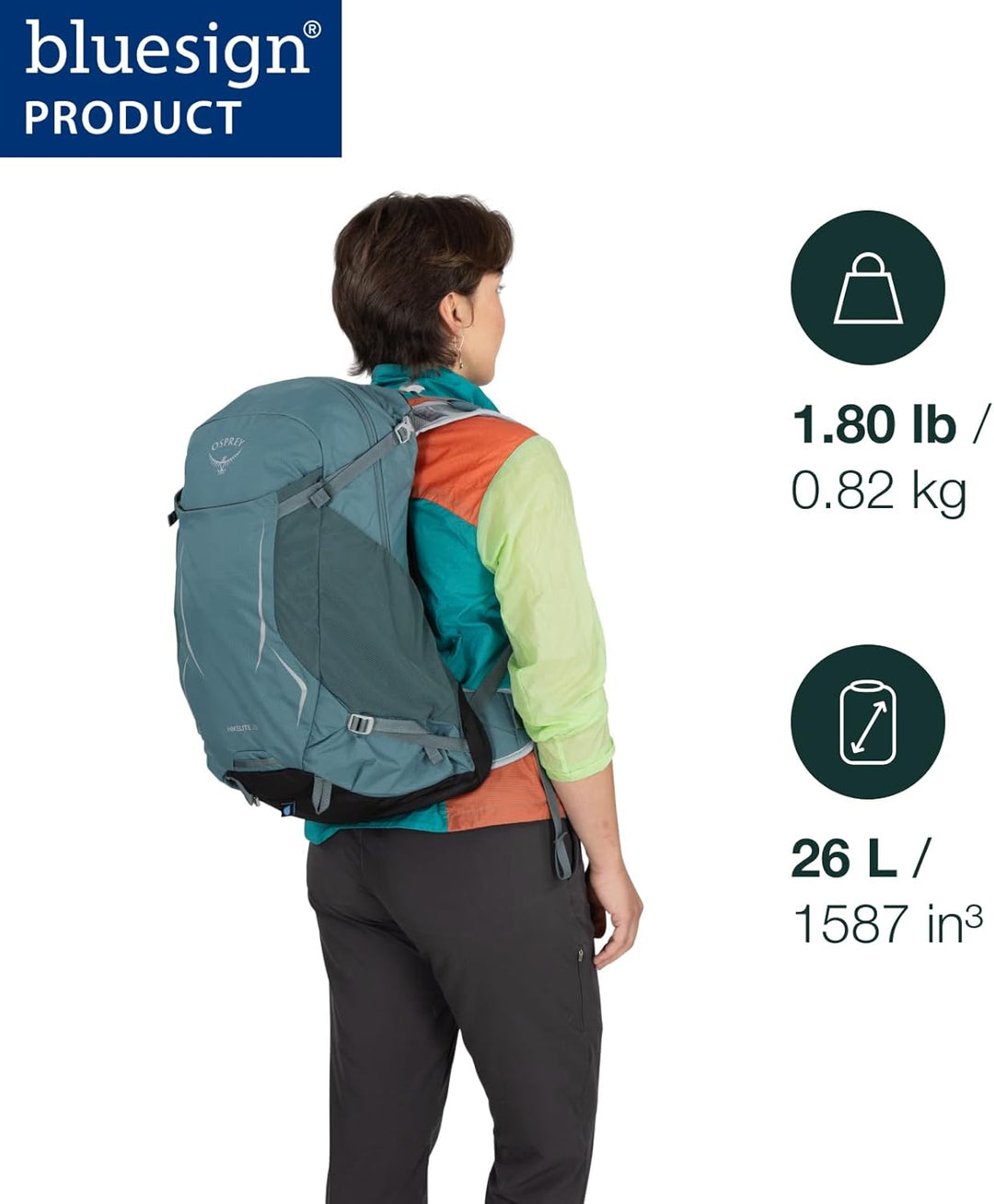 Osprey Unisex Hikelite 26 Hiking Pack (1er Pack) S-M Schwarz, S-M Schwarz