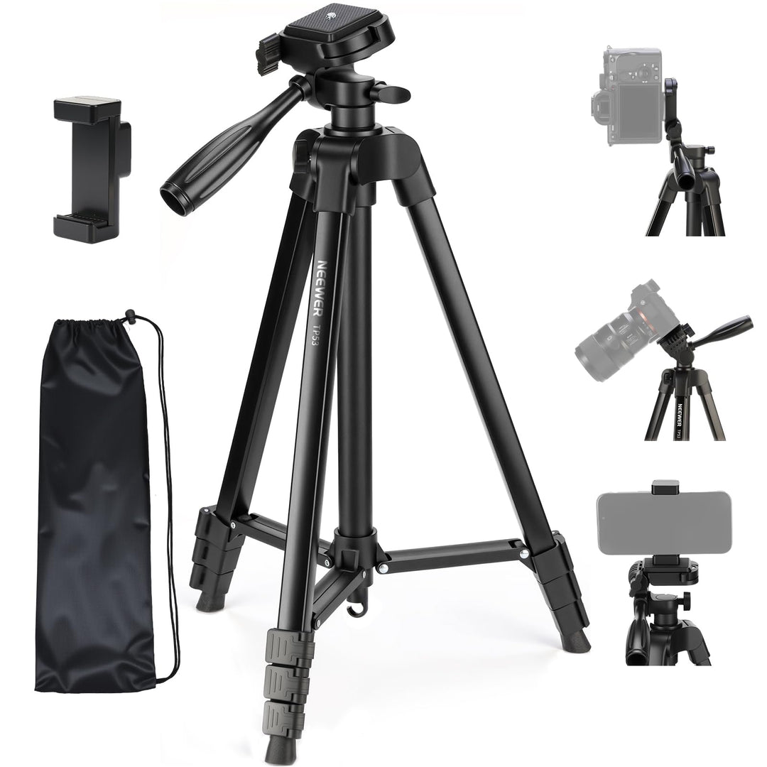 NEEWER Entry Level Version Stativ für Handy & Kamera, Metall Leichtes Tragbares Reisestativ mit Cold