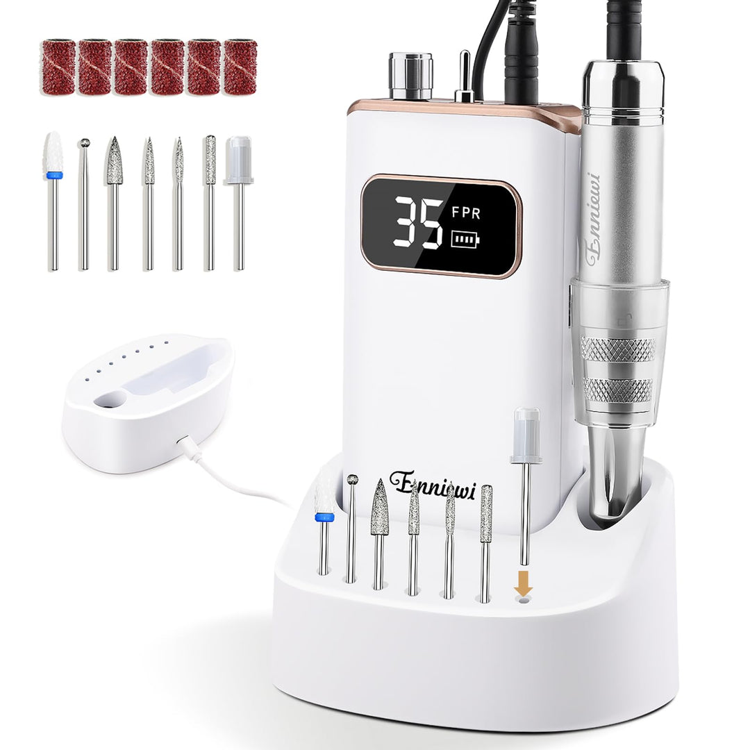 Nagelfräser On-Desk & Tragbare 2 in 1 Elektrische Nagelfeile 35000 U/min Professionelle Wiederauflad