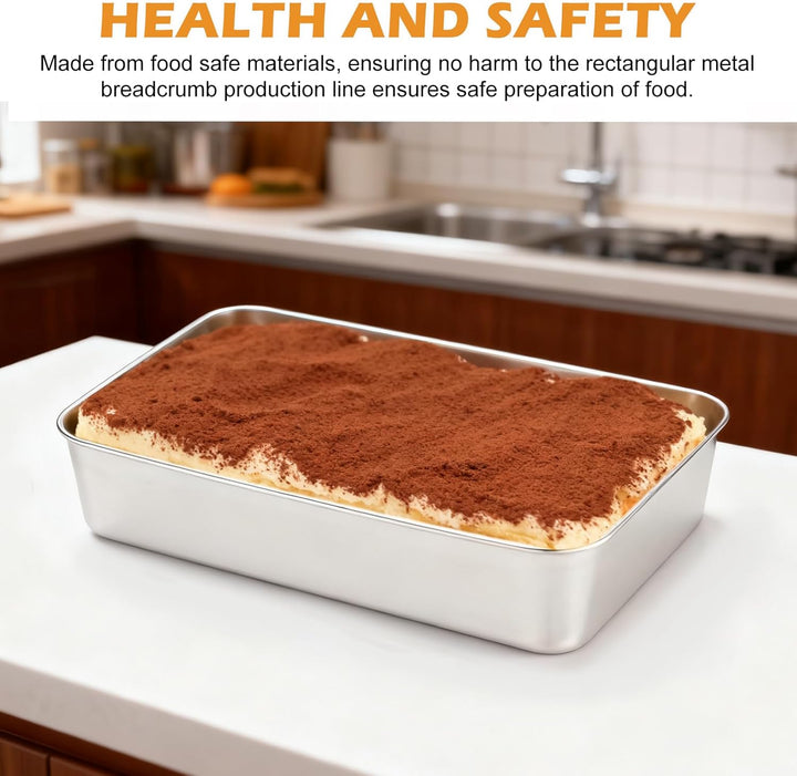 Kastenform Brot 4er-Set Edelstahl, Rechteckige Brotbackform 33×15×6,5cm, Grosse Backform für Brot &