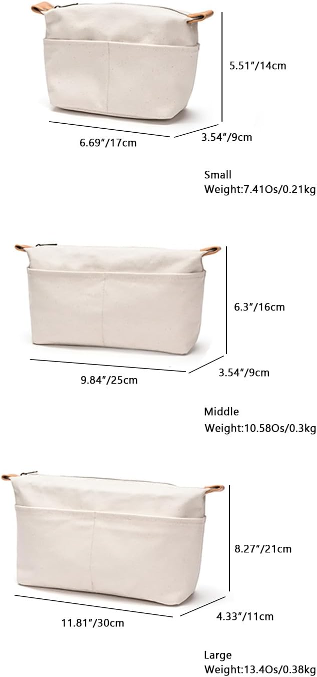 Interne Segeltuchtasche mit Reissverschluss, mittlere Handtasche, Innentasche, multifunktionale Kosm