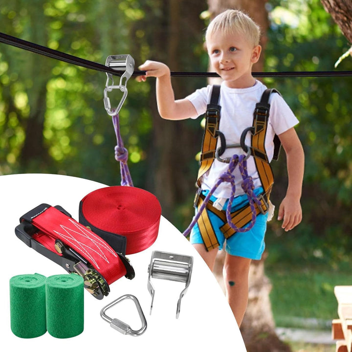 Seilrutsche für Kinder - Mit Rollen-Gleichgewichtsspielzeug | Kinder-Hindernisparcours-Spielset,für