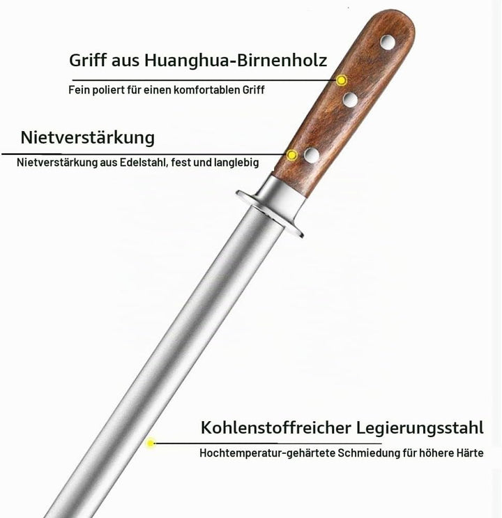 13,7 Zoll Messer Schleifstange, Messer Schleifstange Kohlenstoff Handschärfer Birne Holzgriff &amp; Meta