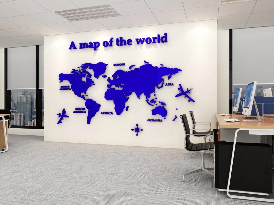3D Acryl Kunst Hochwertig Wandkunst Wandmalereien Weltkarten Weltkarte Erde Welt Dekor Kristall Wand