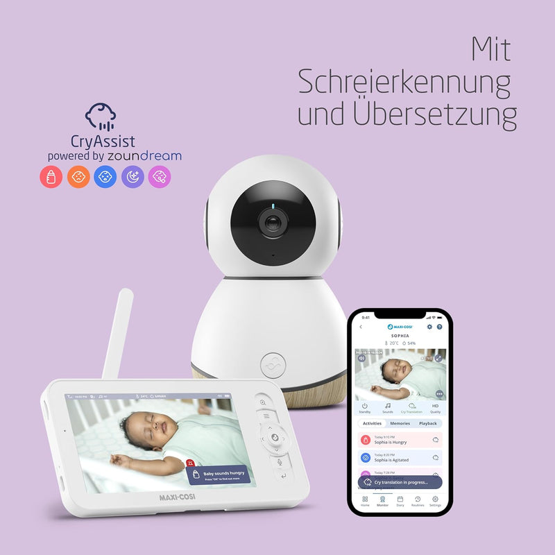 Maxi-Cosi See Pro Babyphone, mit Kamera Handy, Babyphone Kamera, Schreiübersetzer, automatische Bewe